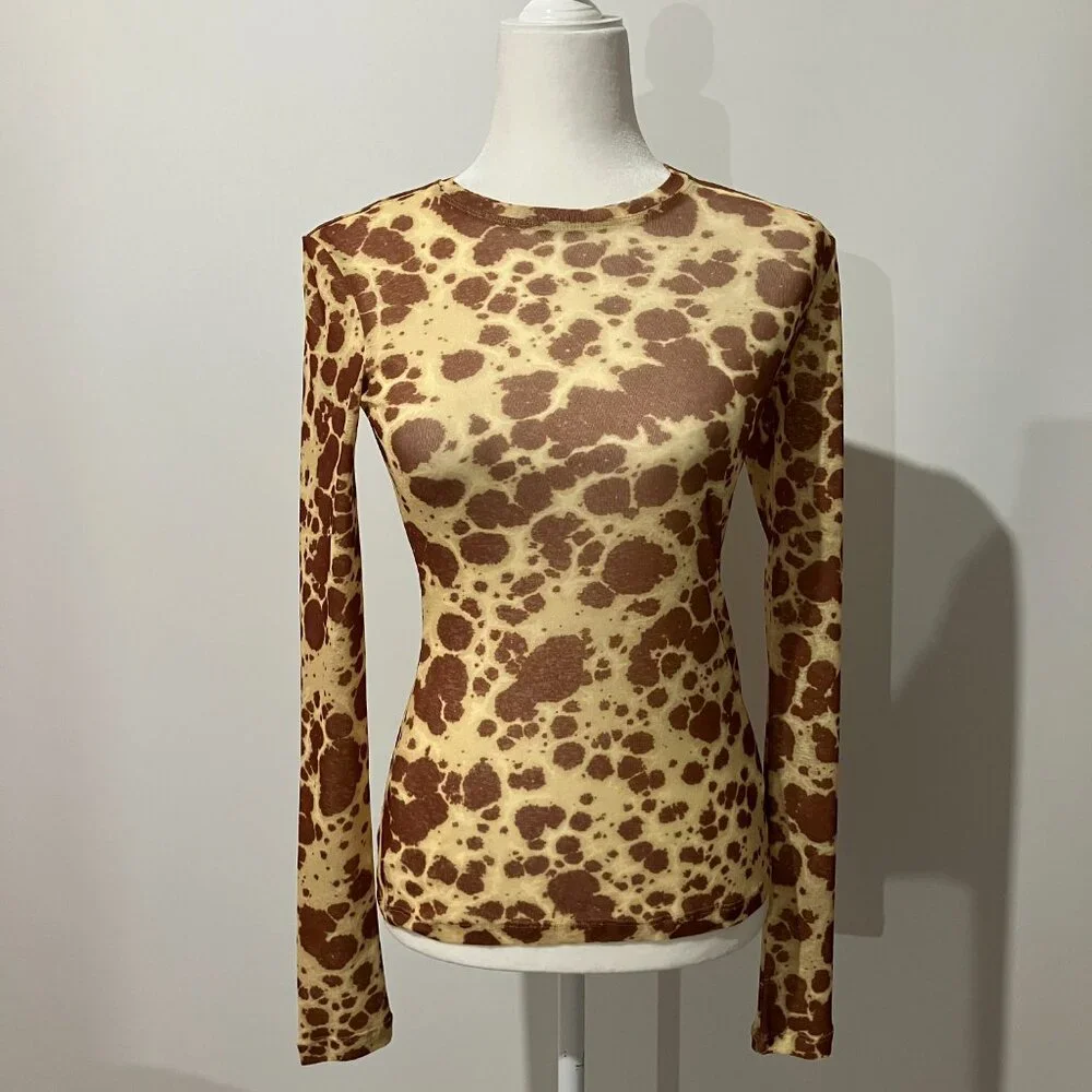 Nanushka Lymee Long Sleeve Tie Dye Mesh Top NWT Size Small - Picture 6 of 11